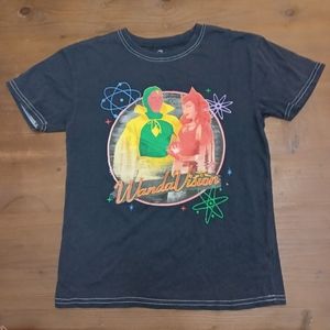 Size XS Marvel Wanda Vision Short Sleeve Graphic T-Shirt Black S Crew Career Cas